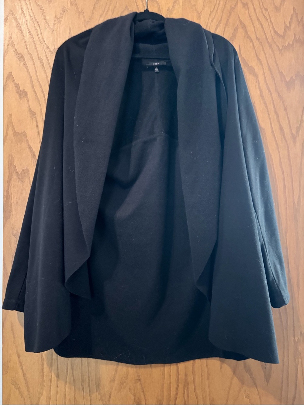 DREW Black Open Front Cardigan